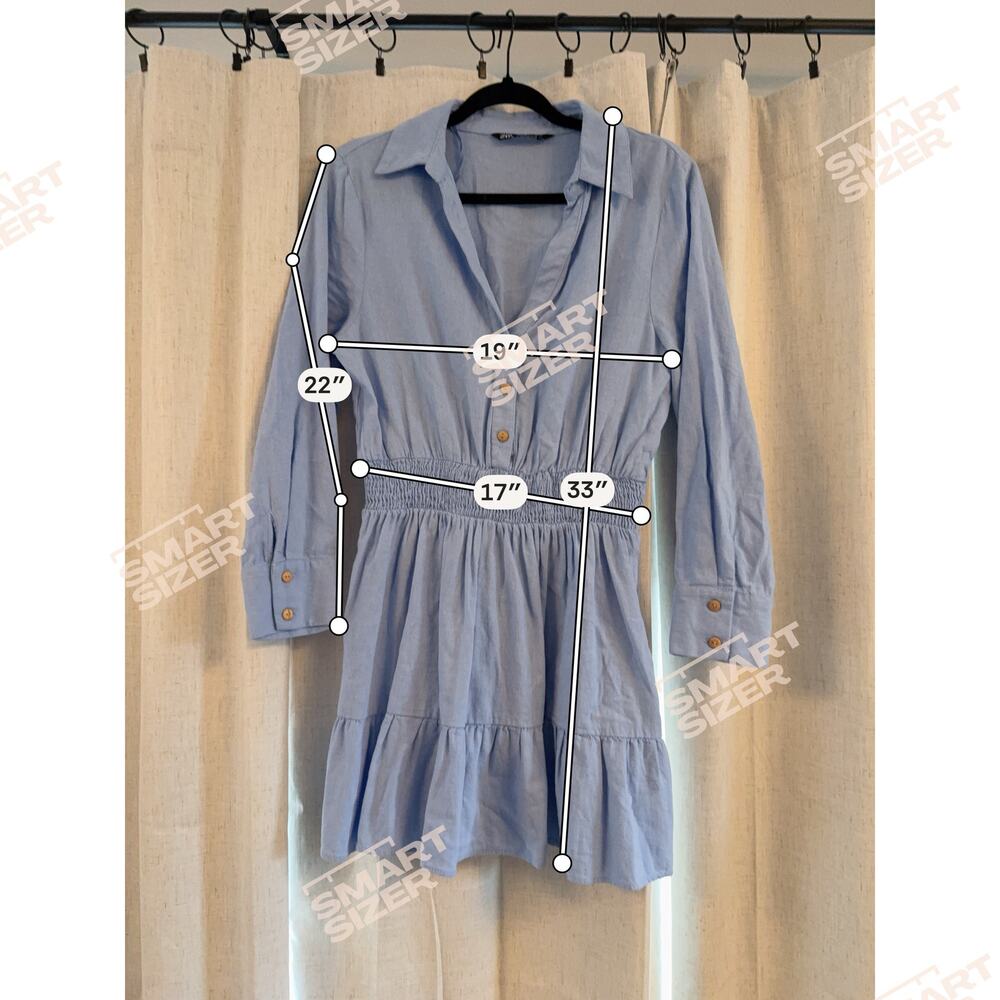 Beautiful Blue Dress By Zara Size Medium - Picture 3 of 5